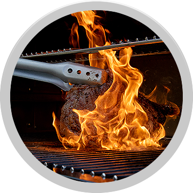 reverse sear method - steak being seared on pit boss wood pellet grill