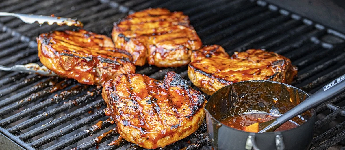 Pork steaks on outlet pellet grill