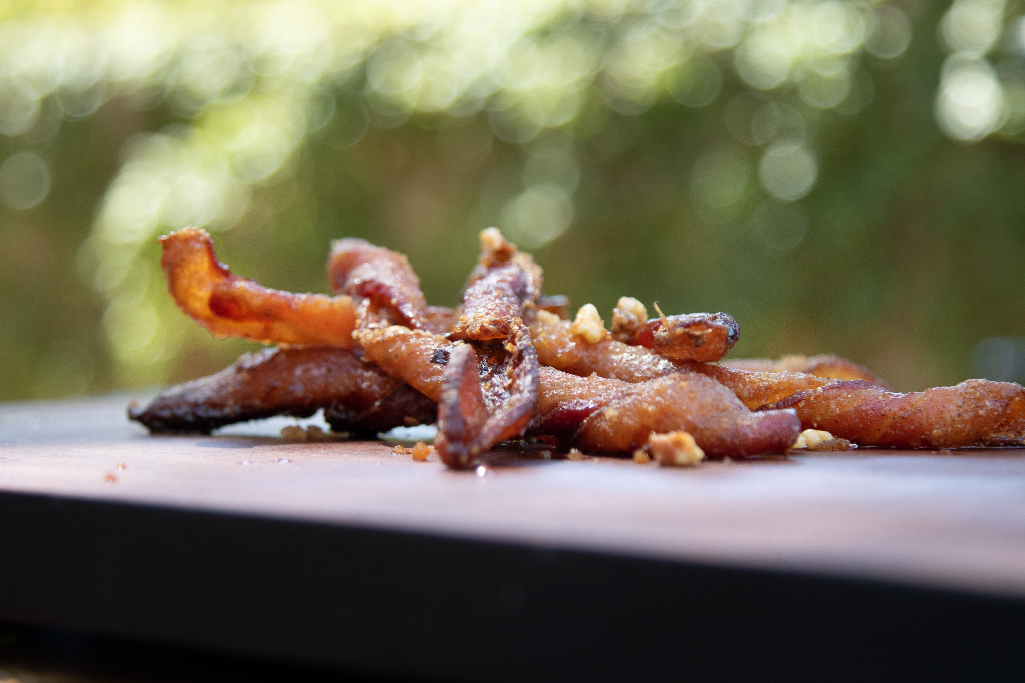 candied bacon twists in pile