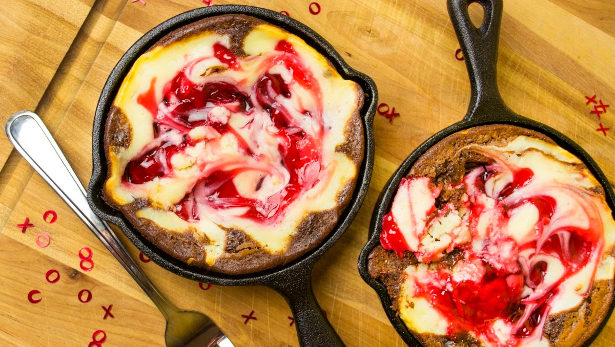 delicious looking Cheesecake Skillet brownie