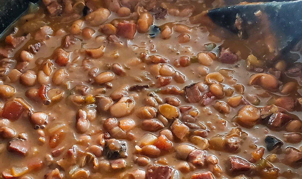 tasty looking Cowboy Beans with Brisket