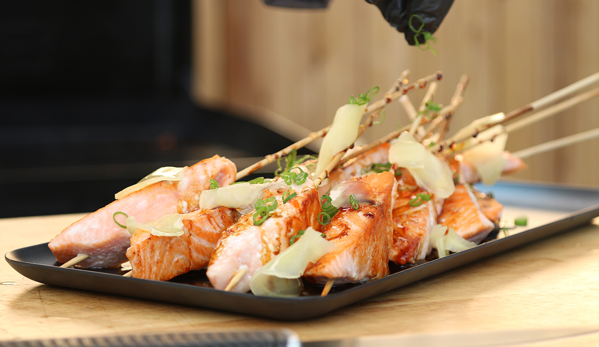 Sweet Chili Salmon Skewers