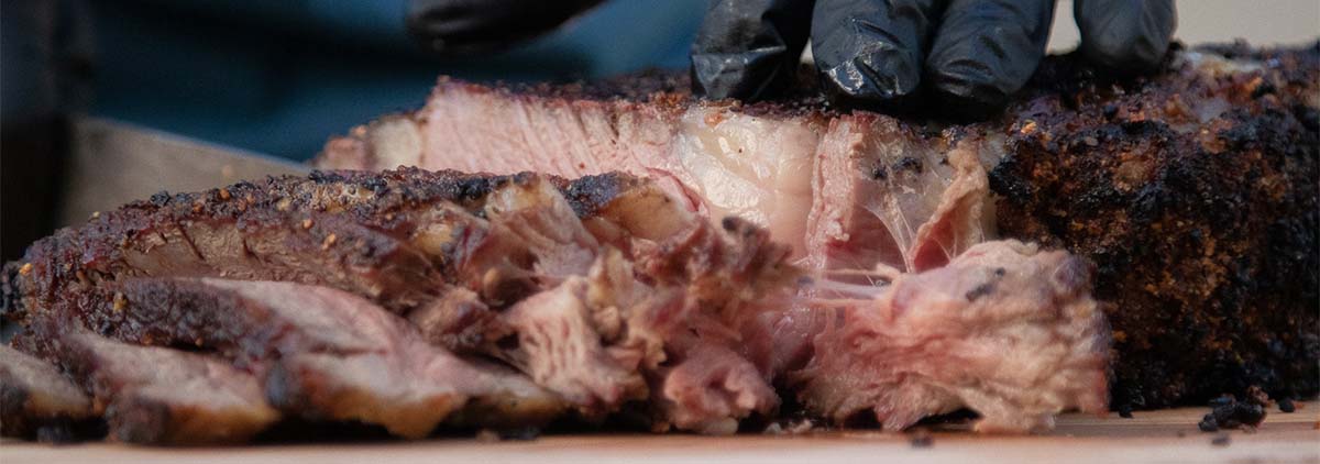 up close of cut steak