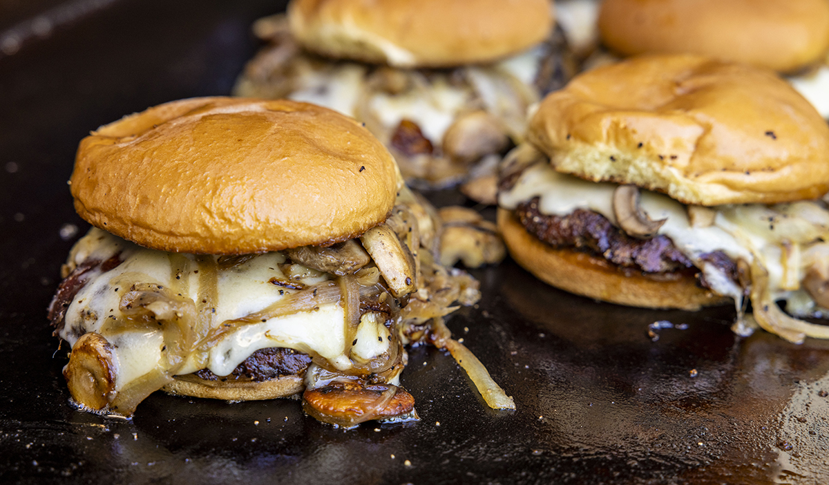 Mushroom Swiss Smash Burgers