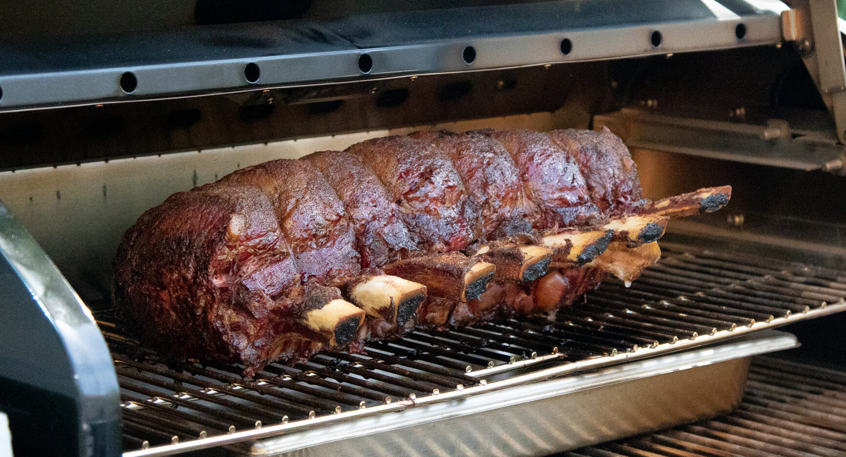 smoked prime rib roast on pit boss wood pellet grill